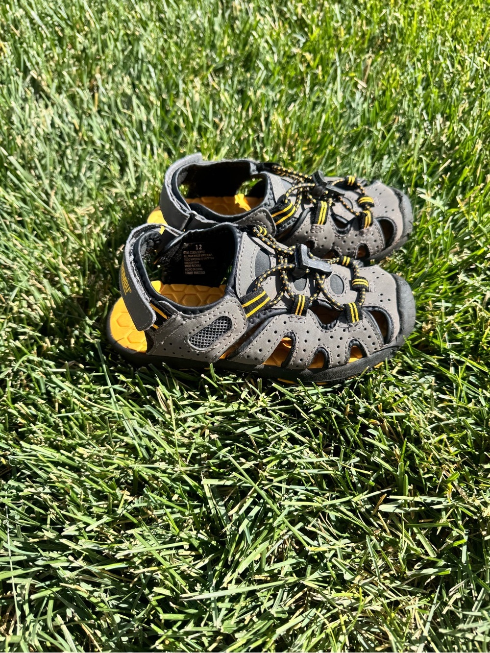 Khombu Kids Closed Toe Outdoor Hiking Water Sandals Gray Orange Size 12